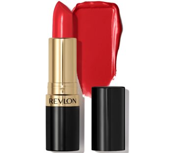 Revlon Lipstick, Super Lustrous Lipstick, Creamy Formula For Soft, Fuller-Looking Lips, Moisturized Feel in Reds & Corals, Love That Red (725) 0.15 oz