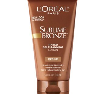 L’Oreal Paris Sublime Bronze Tinted Self Tanning Lotion, Medium Natural Tan 5 fl. Oz