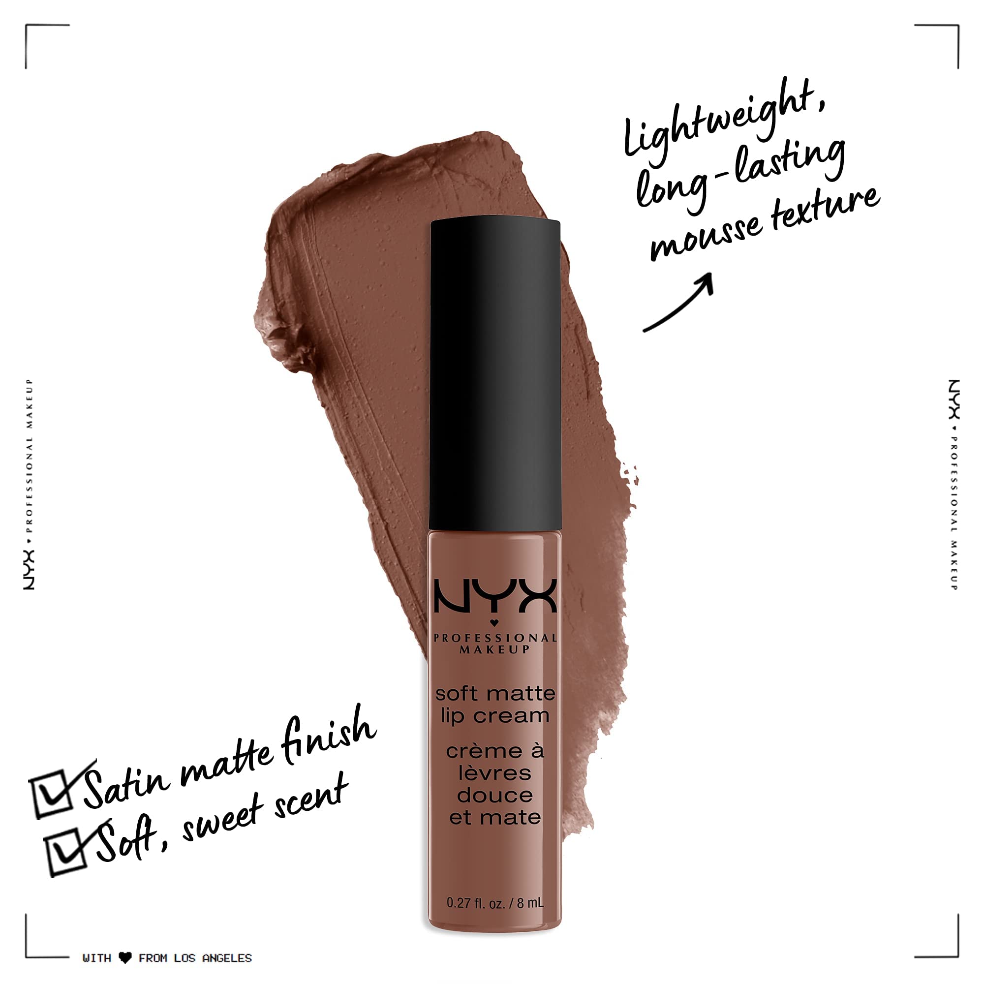 NYX PROFESSIONAL MAKEUP Soft Matte Lip Cream, Lightweight Liquid Lipstick - Dubai (Medium Cool Brown) - Image 2