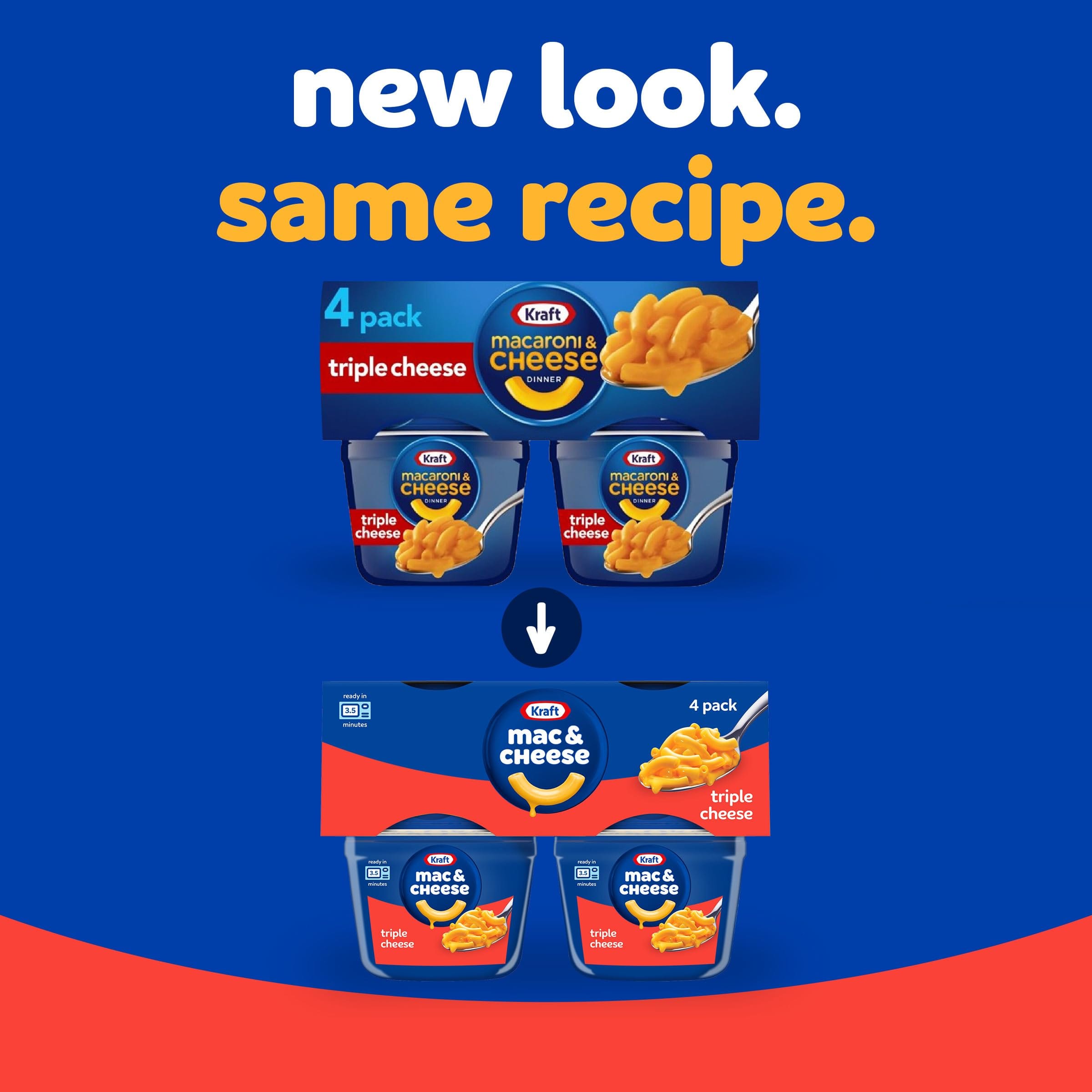 Kraft Triple Cheese Macaroni & Cheese Easy Microwavable Dinner, 2.05 Ounce, 4 Count (Pack of 1) - Image 2