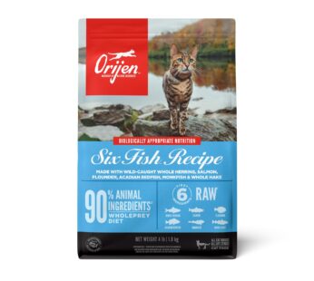 ORIJEN Six Fish Dry Cat Food, Grain Free Cat Food for All Life Stages, With WholePrey Ingredients, 4lb