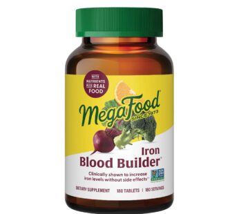 MegaFood Blood Builder – Iron Supplement Clinically Shown to Increase Iron Levels without Side Effects – Iron Supplement for Women with Vitamin C, Vitamin B12 and Folic Acid – Vegan – 180 Tabs