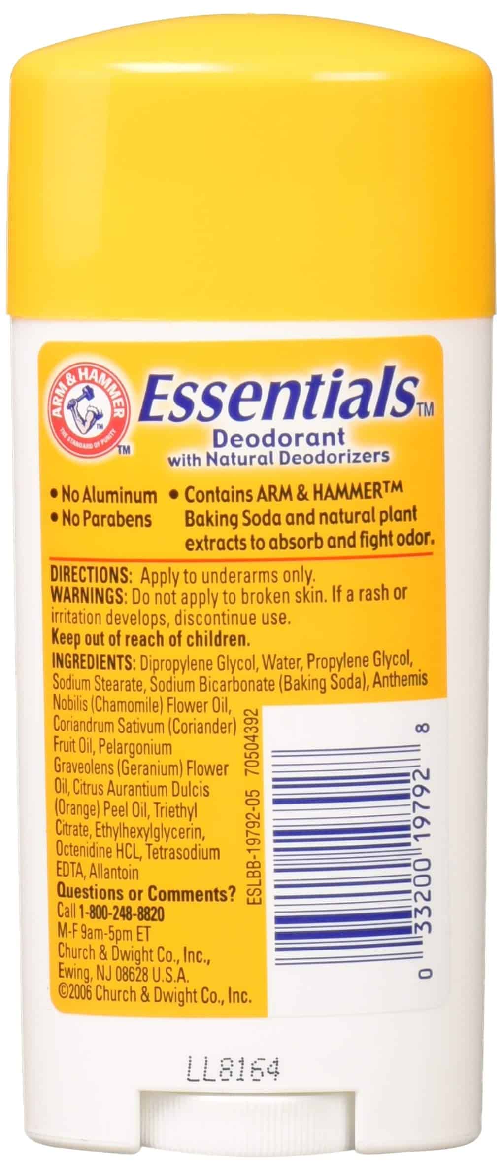Arm & Hammer Essentials Natural Solid Deodorant, Unscented, 2.5 Ounce (Pack of 5) - Image 2