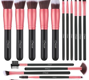 Makeup Brushes Makeup Brush Set – 16 Pcs BESTOPE PRO Premium Synthetic Foundation Concealers Eye Shadows Make Up Brushes set,Eyeliner Brushes(Black)
