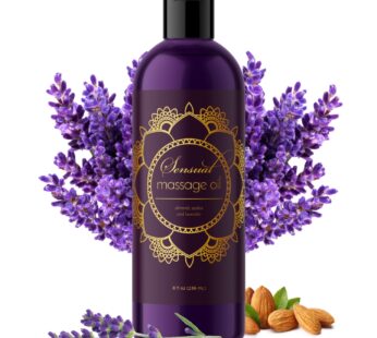 Aromatherapy Sensual Massage Oil for Couples – Relaxing Full Body Massage Oil for Date Night with Sweet Almond Oil – Vegan Lavender Massage Oil for Massage Therapy Smooth Gliding Formula 8 Fl Oz