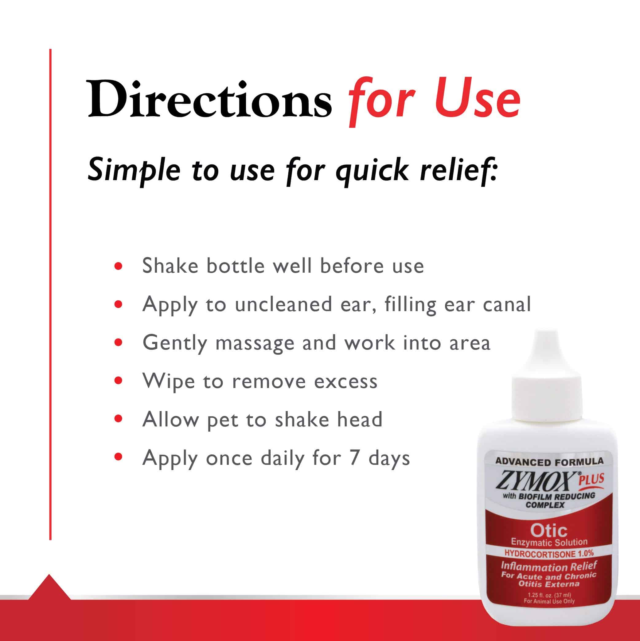 Zymox Advanced Formula Otic Plus Enzymatic Ear Solution for Dogs and Cats with 1% Hydrocortisone, 1.25oz - Image 6