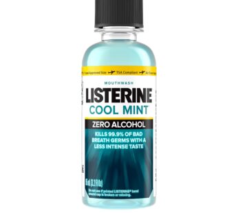 Listerine Zero Alcohol Mouthwash, Less Intense Alcohol-Free Oral Care Formula for Bad Breath, Cool Mint Flavor, 3.2 fl. Oz (Pack of 12)