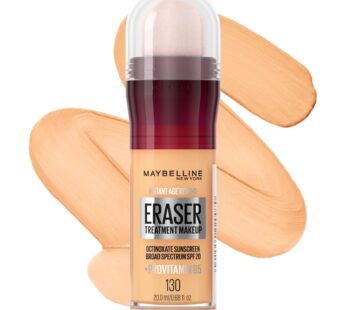 Maybelline Instant Age Rewind Eraser Foundation with SPF 20 and Moisturizing ProVitamin B5, 130, 1 Count (Packaging May Vary)