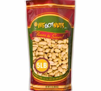 Roasted Unsalted Peanuts 5 Pounds (80oz) By We Got Nuts ? Premium Quality Kosher Peanut ? Healthy & Natural Rich Flavor Snack ? Great For DIY Homemade Peanut Butter ? Air-Tight Resealable Bag Package