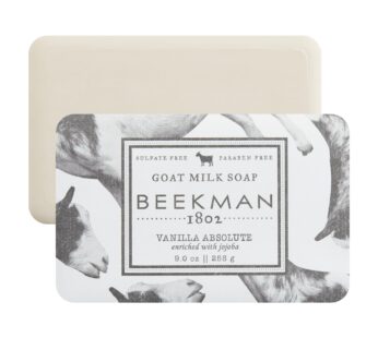 Beekman 1802 Goat Milk Body Soap Bar, Vanilla Absolute – Scented – 9 oz – Nourishes, Moisturizes & Hydrates – 100% Vegetable Soap with Lactic Acid – Good for Sensitive Skin – Cruelty Free