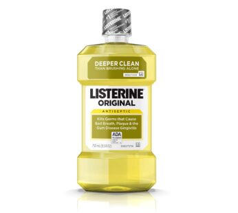 Listerine Original Oral Care Antiseptic Mouthwash with Germ-Killing Formula to Fight Bad Breath, Plaque and Gingivitis, 250 mL