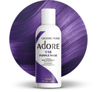Adore Semi Permanent Hair Color – Vegan and Cruelty-Free Purple Hair Dye – 4 Fl Oz – 116 Purple Rage (Pack of 1)