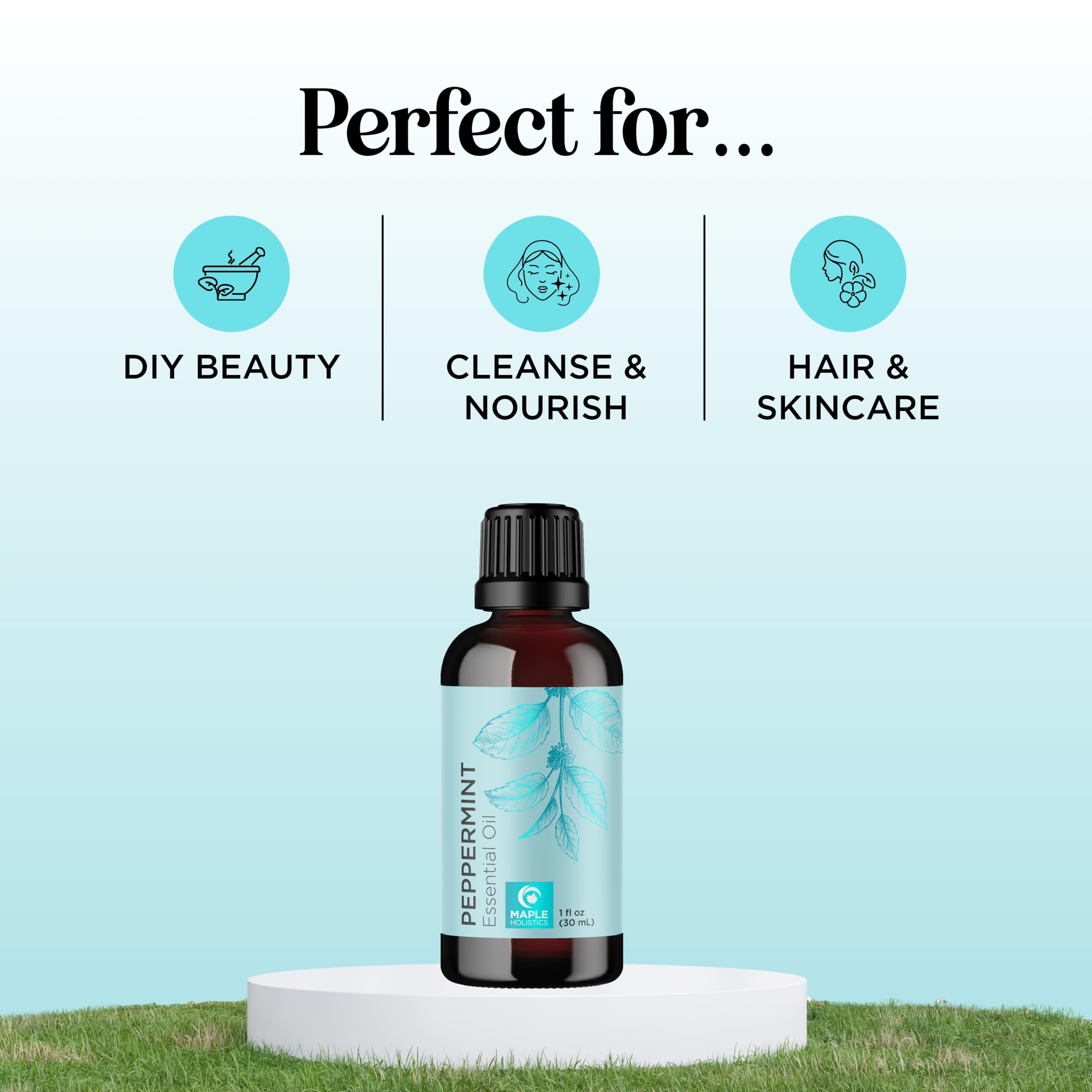 Peppermint Essential Oil for Diffuser Aromatherapy - 100% Pure Peppermint Oil for Hair Skin and Nails Plus Undiluted Refreshing Aromatherapy Essential Oil for Diffusers Baths and Topical Uses 1oz - Image 2