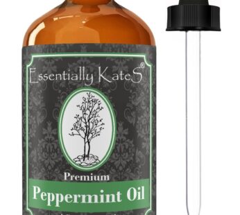 Peppermint Essential Oil 4 oz. with Detailed User’s Guide E-book and Glass Dropper by Essentially KateS. by Essentially KateS