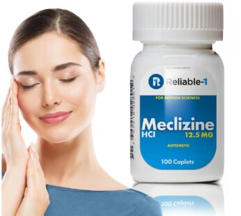 Reliable-1 Laboratories Meclizine HCL 12.5 mg Caplets – Prevent Nausea, Vomiting, and Dizziness Caused by Motion Sickness (100 Caplets, 1 Bottle)