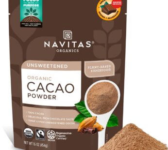 Navitas Organics Organic Cacao Powder, Non-GMO, Fair Trade, Gluten-Free, 16 Ounce