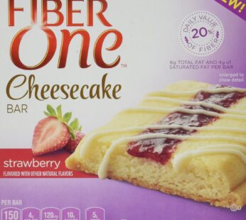 Fiber One, NEW CHEESECAKE BARS! STRAWBERRY, 5 Bars Per Box (1 Box)