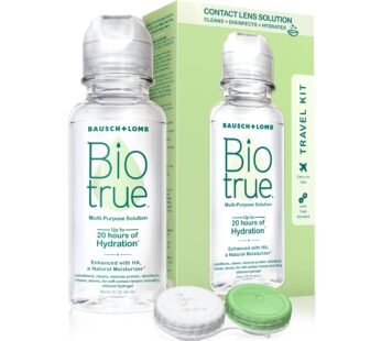 Biotrue Contact Lens Solution, Multi-Purpose Solution for Soft Contact Lenses, Lens Case Included, 2 FL OZ