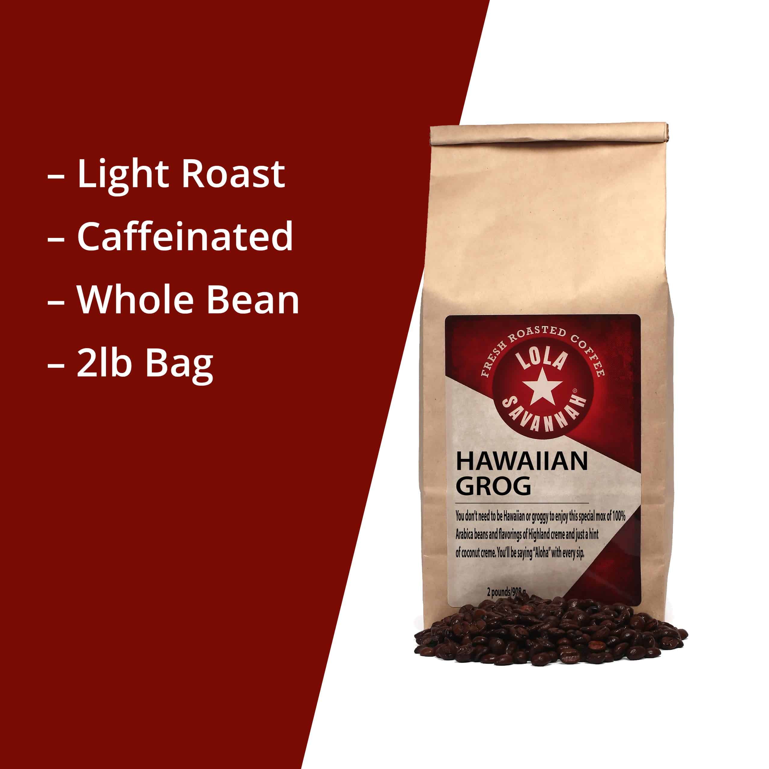 Lola Savannah Hawaiian Grog Whole Bean Caffeinated Coffee, 2lb - Image 6