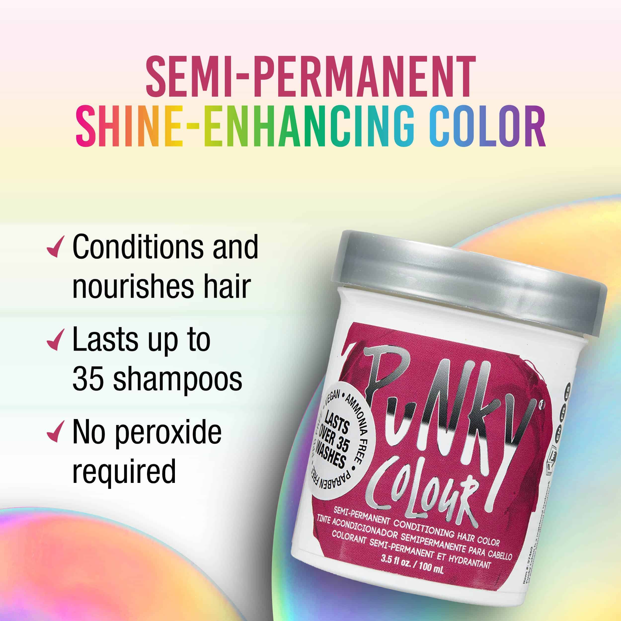 Punky Rose Red Semi Permanent Conditioning Hair Color, 3.5oz - Image 2