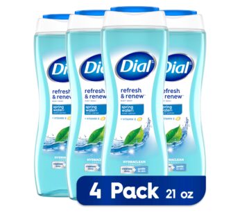 Dial Softening Body Wash, Spring Water, 21 fl oz (Pack of 4)