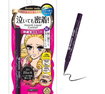 Heorine Make by Kissme Waterproof Smooth Liquid Eyeliner, Japanese Eye Makeup for Smudge-free, Super Keep 01 Jet Black