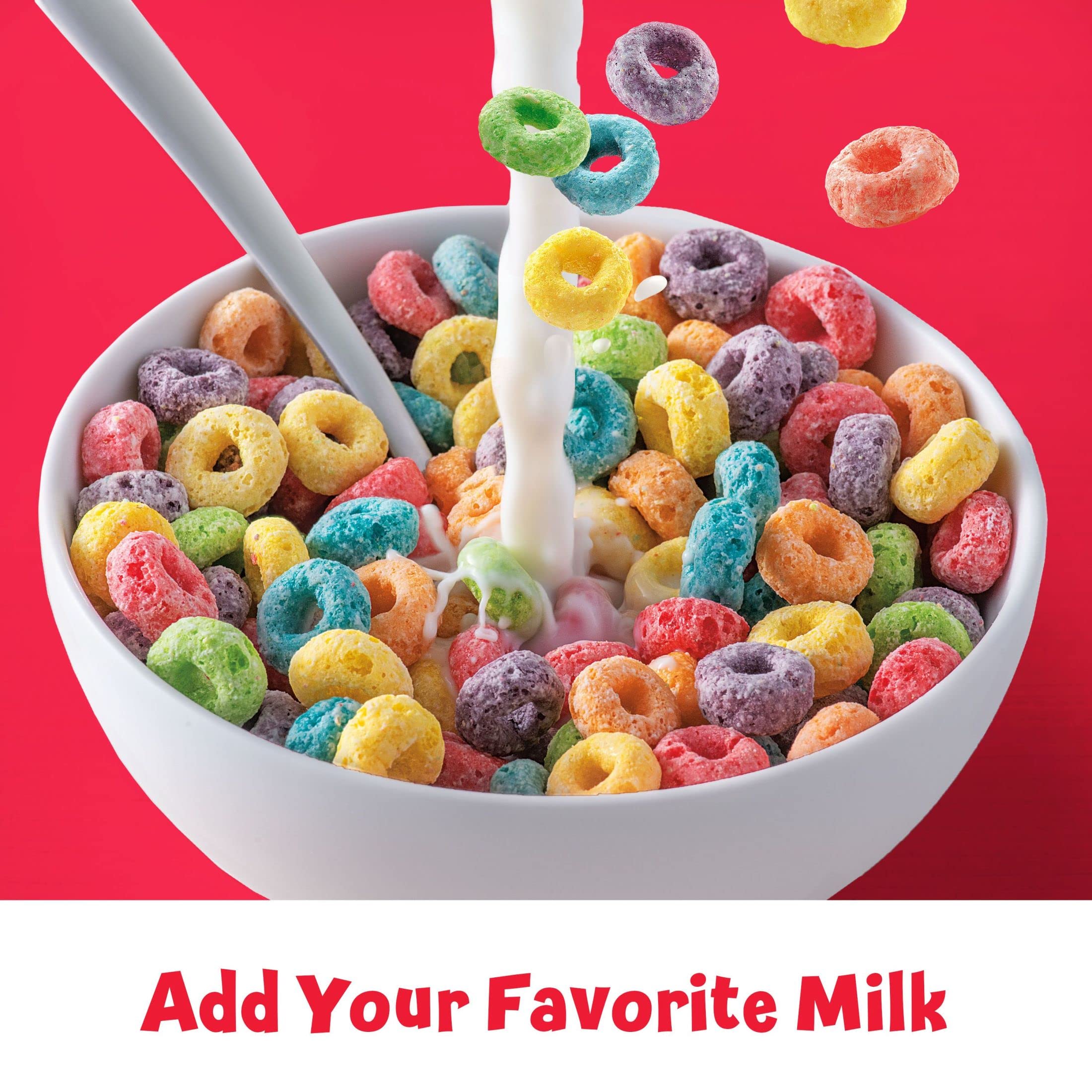 Kellogg's Froot Loops Breakfast Cereal Cups, Fruit Flavored, Breakfast Snacks with Vitamin C, Original, 18oz Case (12 Cups) - Image 4