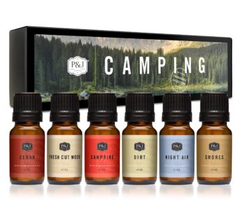 P&J Trading Fragrance Oil Camping Set | Campfire, Smores, Dirt, Fresh Cut Wood, Night Air, and Cedar Candle Scents for Candle Making, Freshie Scents, Soap Making Supplies, Diffuser Oil Scents