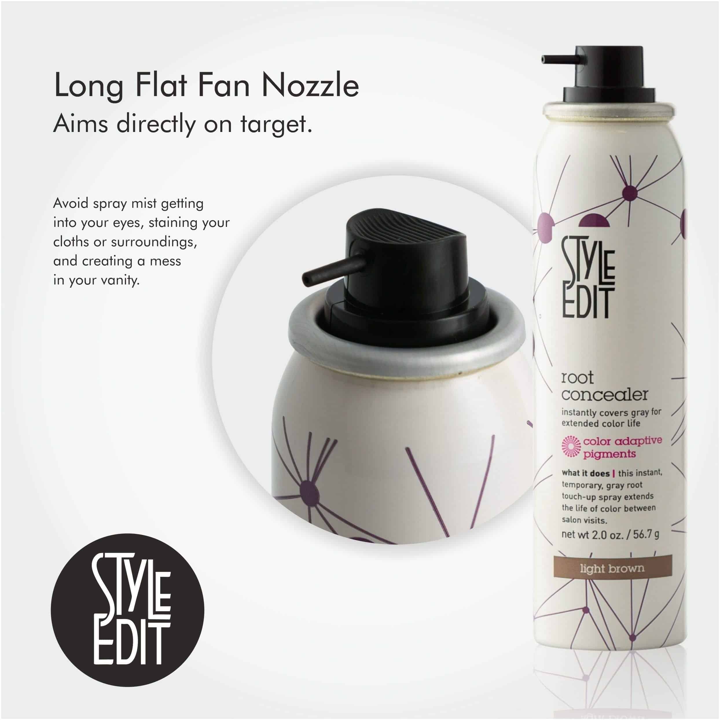 Style Edit Light Brown Root Concealer Touch Up Spray - Temporary And Instantly Covers Grey Hair, Pack of 1 - Image 4