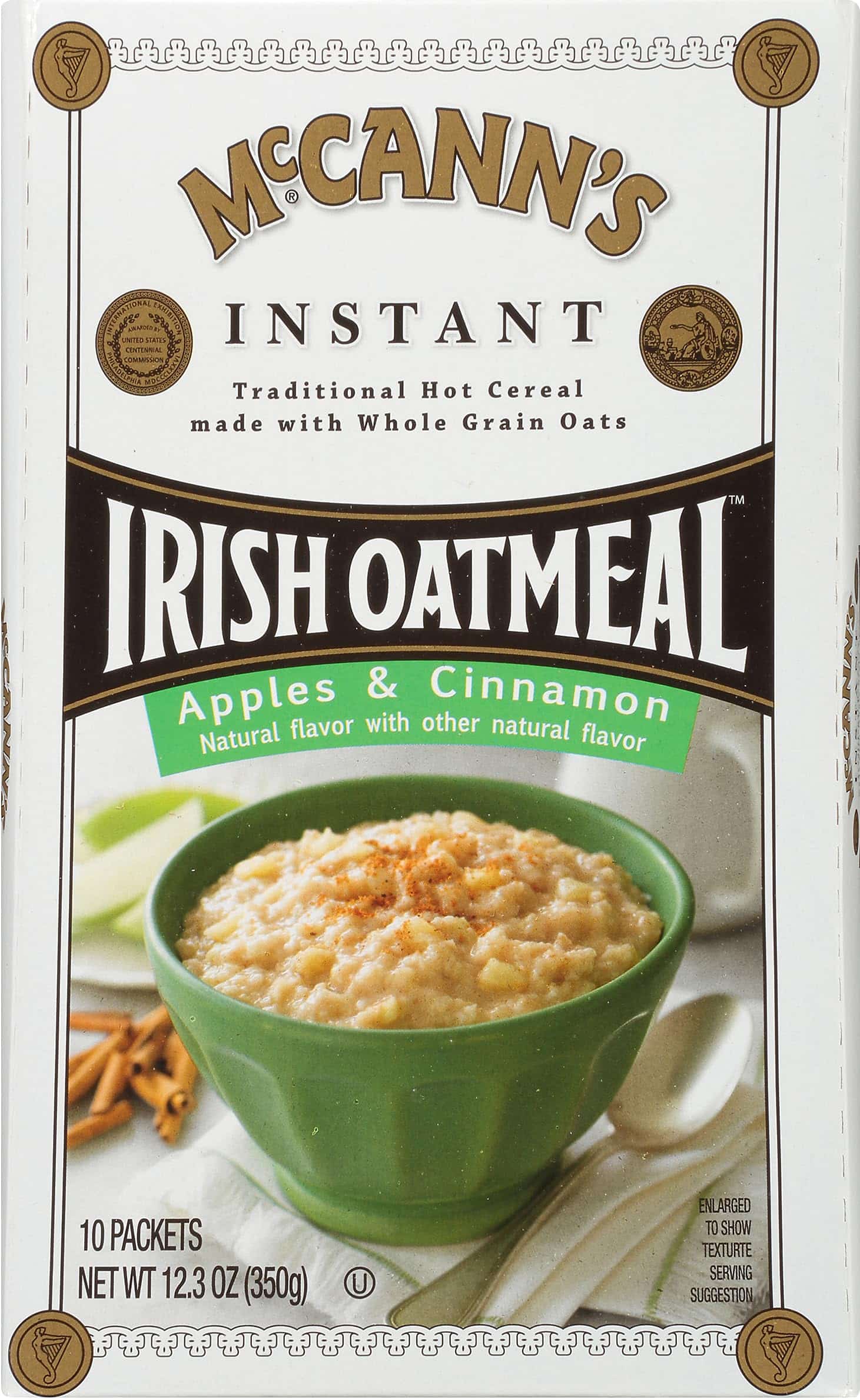 McCann?s Instant Irish Oatmeal, Apples & Cinnamon, 10 Packets