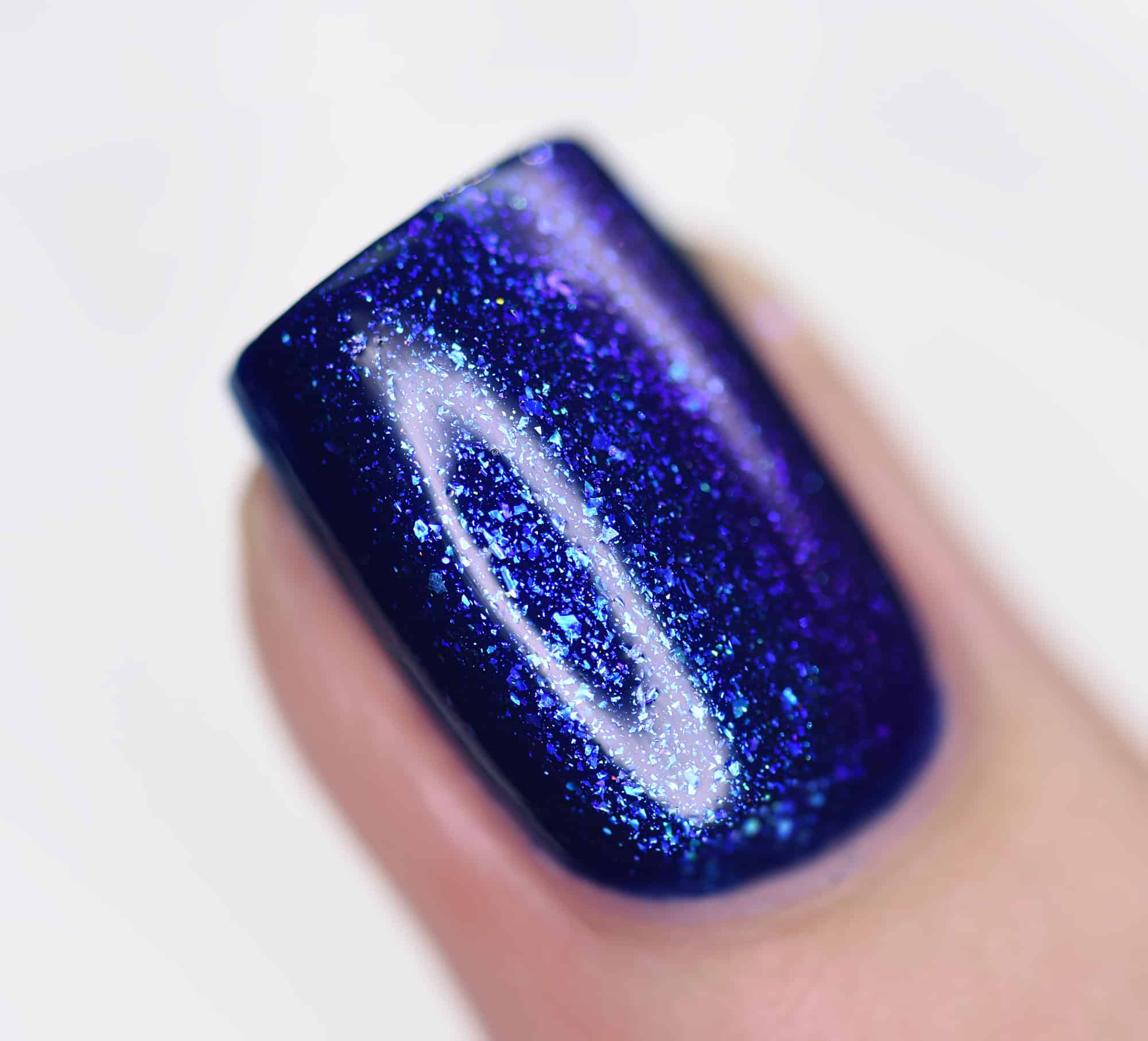 ILNP Abyss - Glowing Blue, Deep Purple Iridescent Topper Nail Polish - Image 5