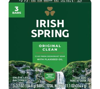 Irish Spring Original Deodorant Soap 3 Bars, 2 Pack (6 Total)