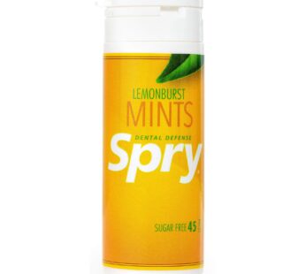 Spry Xylitol Lemon Burst Mints Sugar Free Candy – Breath Mints That Promote Oral Health, Dry Mouth Mints That Increase Saliva Production, Stop Bad Breath, 45 Count (Pack of 1)