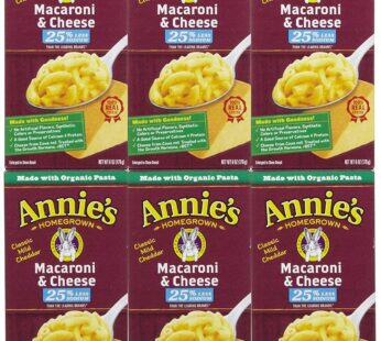 Annie’s Homegrown Lower Sodium Macaroni & Cheese, 6 oz, 6 pk