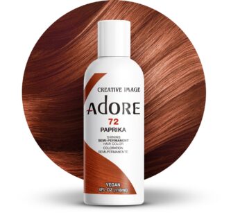 Adore Semi Permanent Hair Color – Vegan and Cruelty-Free Brown Hair Dye – 4 Fl Oz – 072 Paprika (Pack of 1)