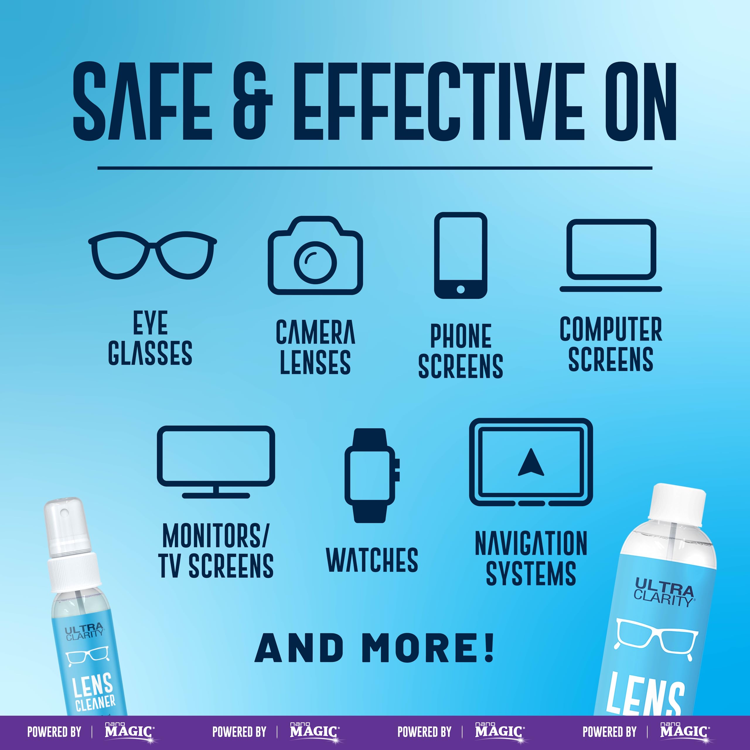 Ultra Clarity | Powered by Nano Magic Eyeglass Lens Cleaning Spray 7oz Value Pack | 1oz Spray, 6oz Refill, Microfiber Cloth | for Glasses, Phone, Electronic Screens, Optic Surfaces, Coated Surfaces - Image 3