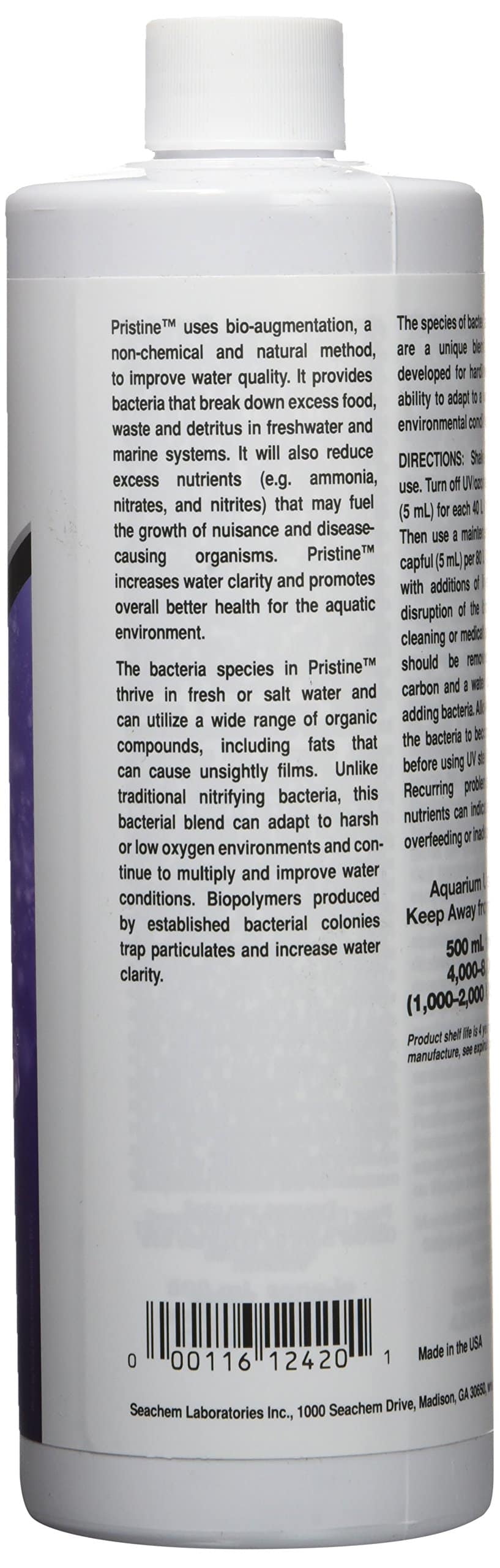 Seachem Pristine Aquarium Treatment, 500ml (001438) - Image 2