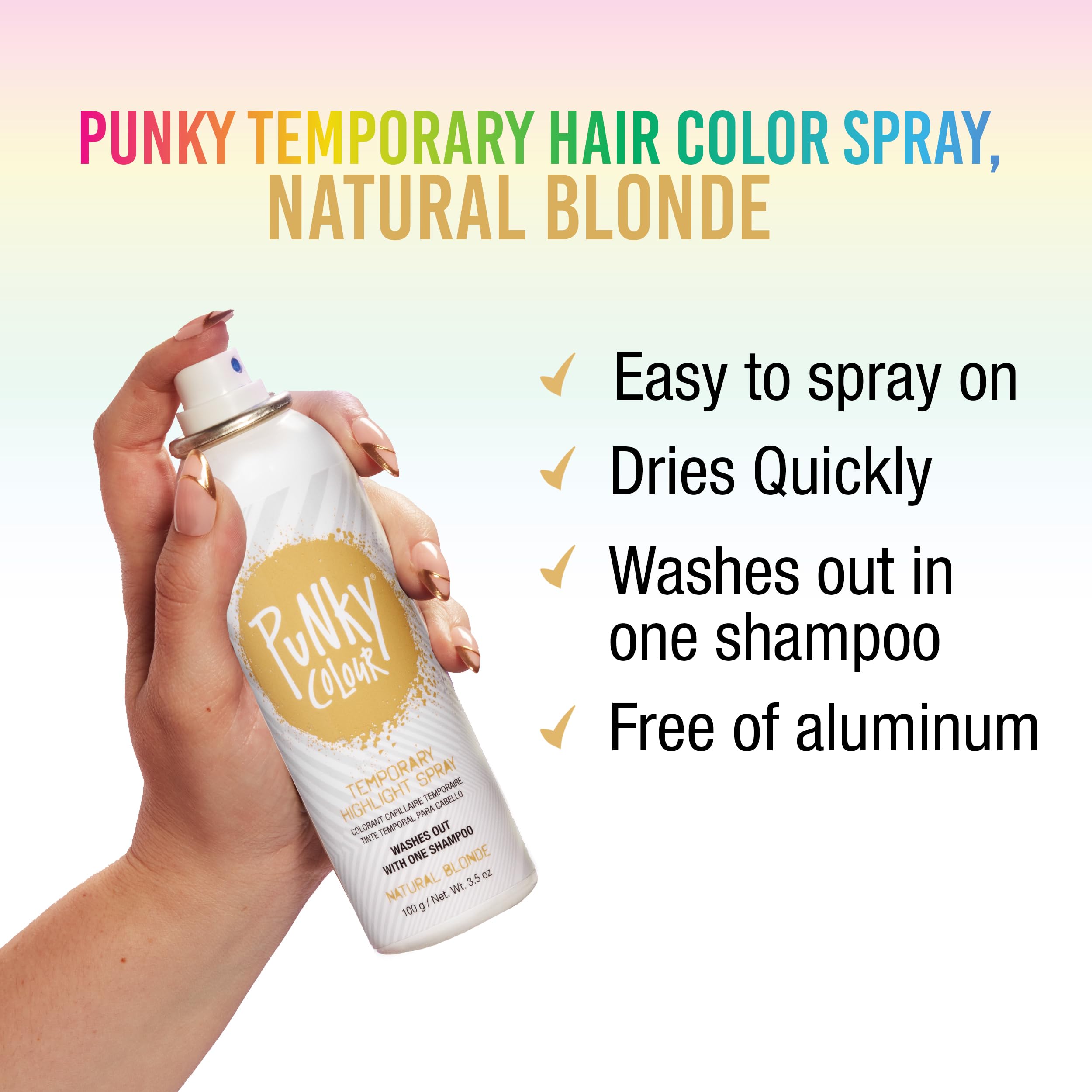 Punky, Temporary Hair Highlight Spray, Natural Blonde, 3.5 oz x 1 Pack - Image 2