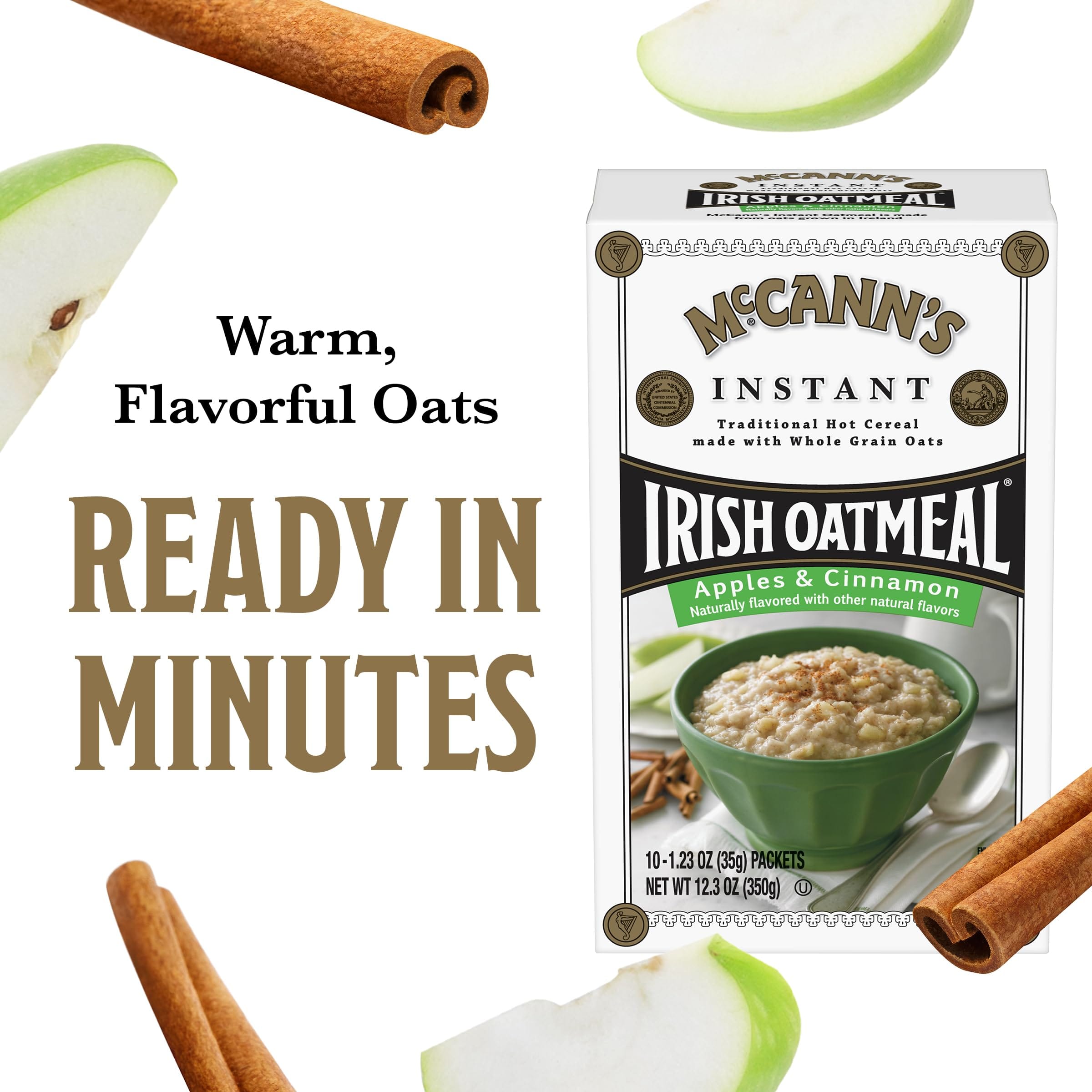 McCann?s Instant Irish Oatmeal, Apples & Cinnamon, 10 Packets - Image 3