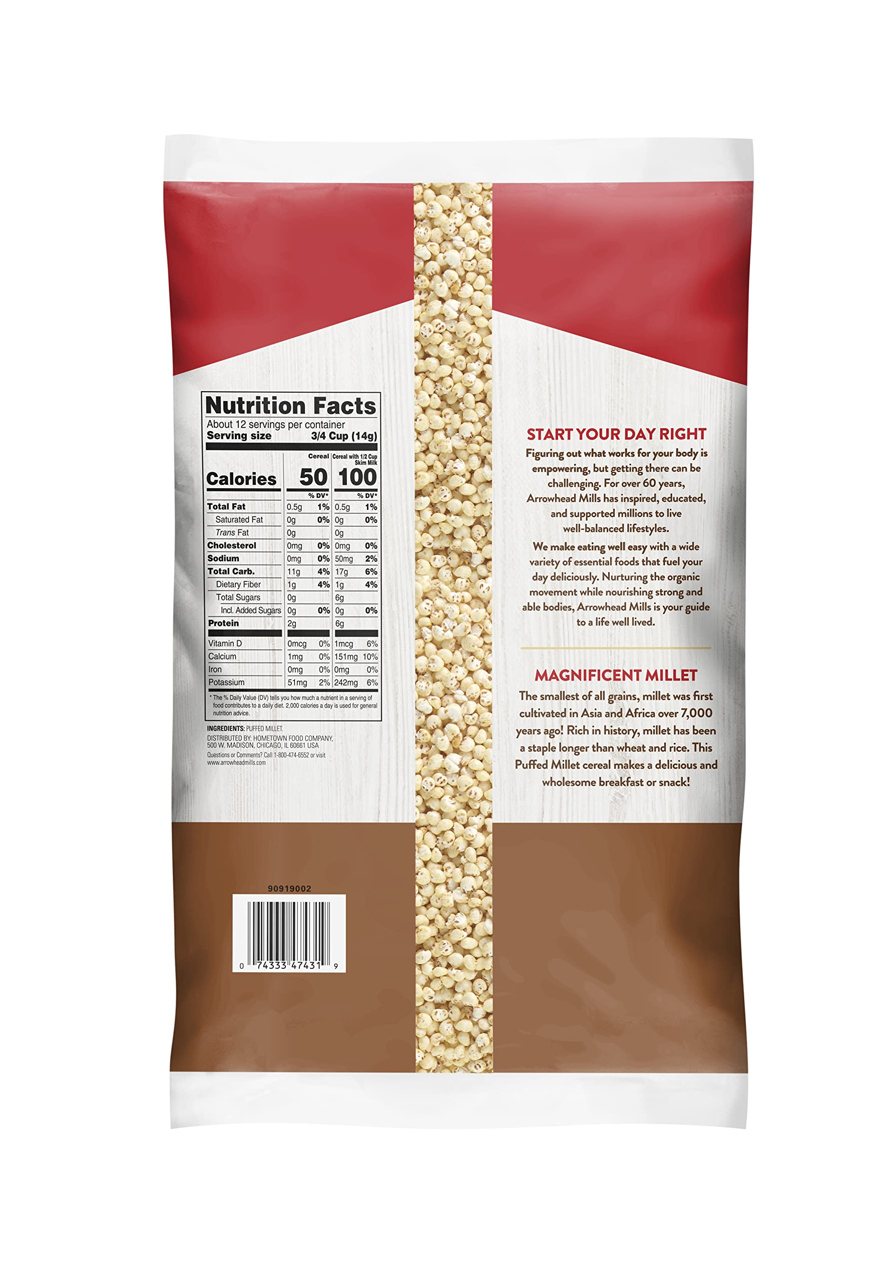 Arrowhead Mills Puffed Millet Cereal, 6 oz - Pack of 6 - Image 2