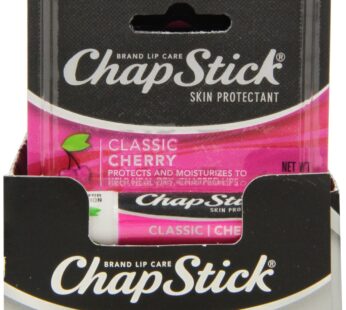 ChapStick Classic (24 Blister Packs of 1 Stick, 24 Total Sticks, Cherry Flavor) Skin Protectant Flavored Lip Balm Tube, 0.15 Ounce Each,24 Count (Pack of 1)