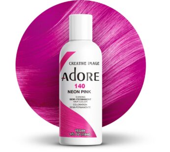 Adore Semi Permanent Hair Color – Vegan and Cruelty-Free Pink Hair Dye – 4 Fl Oz – 140 Neon Pink (Pack of 1)