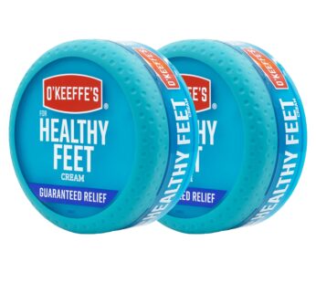 O’Keeffe’s for Healthy Feet Foot Cream; Guaranteed Relief for Extremely Dry; Cracked Feet; Instantly Boosts Moisture Levels; 3.2 Ounce Jar; (Pack of 2)