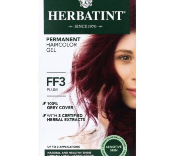 Herbatint Permanent Haircolor Gel, FF3 Plum, Alcohol Free, Vegan, 100% Grey Coverage – 4.56 oz
