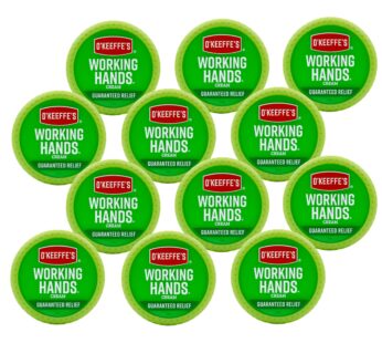 O’Keeffe’s Working Hands Hand Cream for Extremely Dry, Cracked Hands, 3.4 Ounce Jar, (Pack 12)