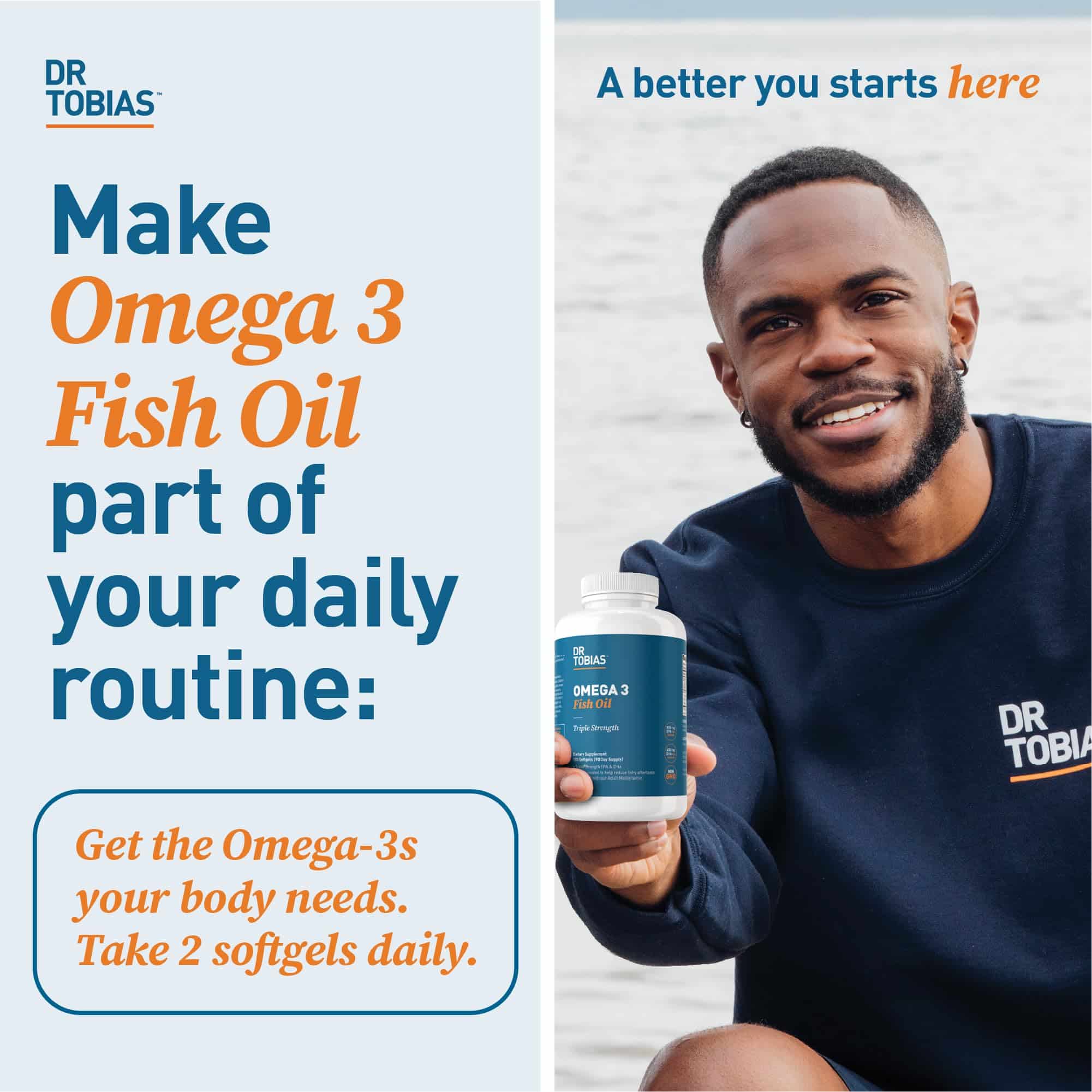Dr. Tobias Omega 3 Fish Oil, 2000mg Triple Strength Omega 3 Supplement with 800mg EPA 600mg DHA Per Serving, Fish Oil Omega 3 Supplements for Heart, Brain & Immune Support, 180 Softgels, 90 Servings - Image 6