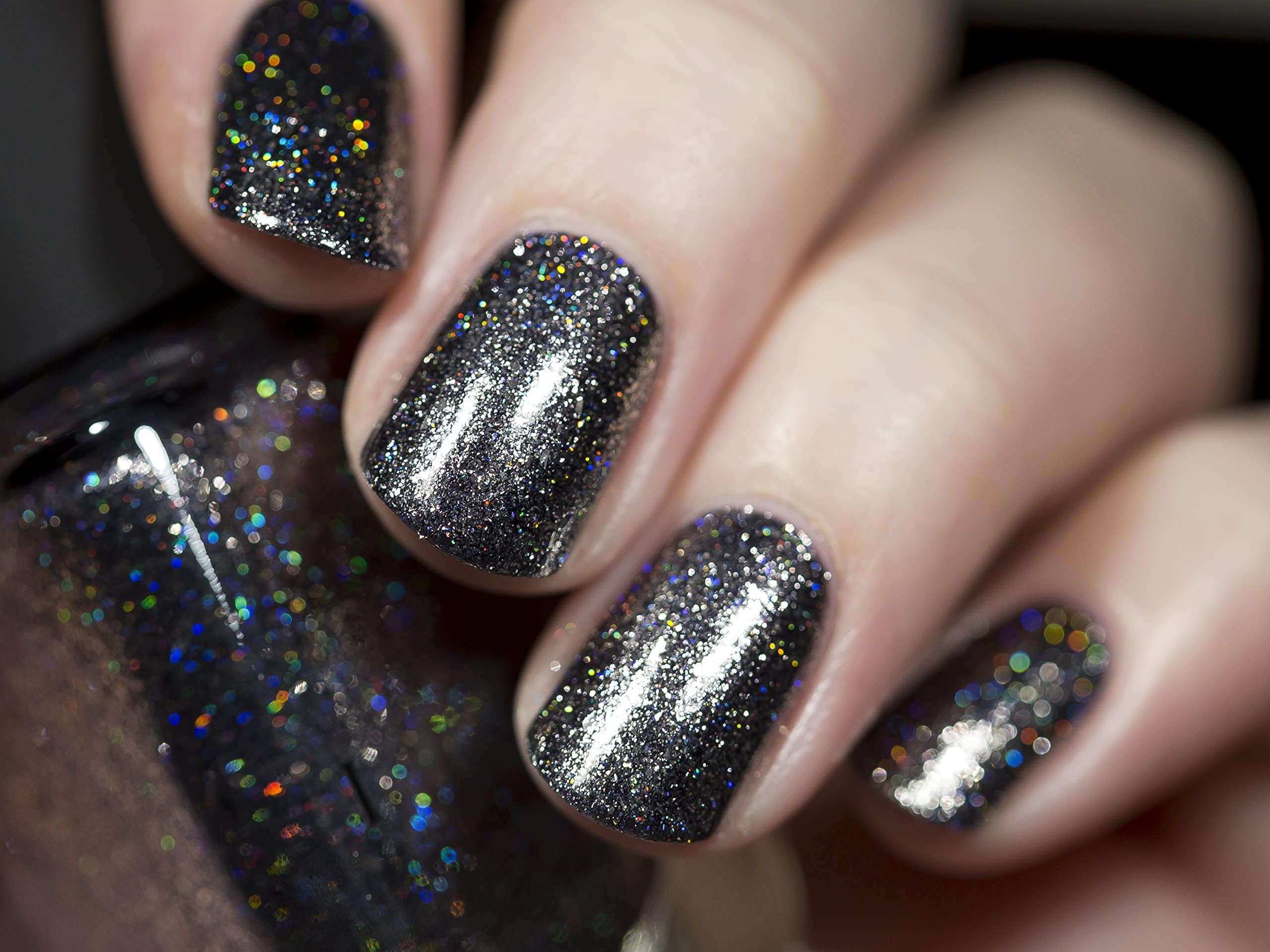 ILNP Private Reserve - Black Holographic Metallic Nail Polish - Image 5