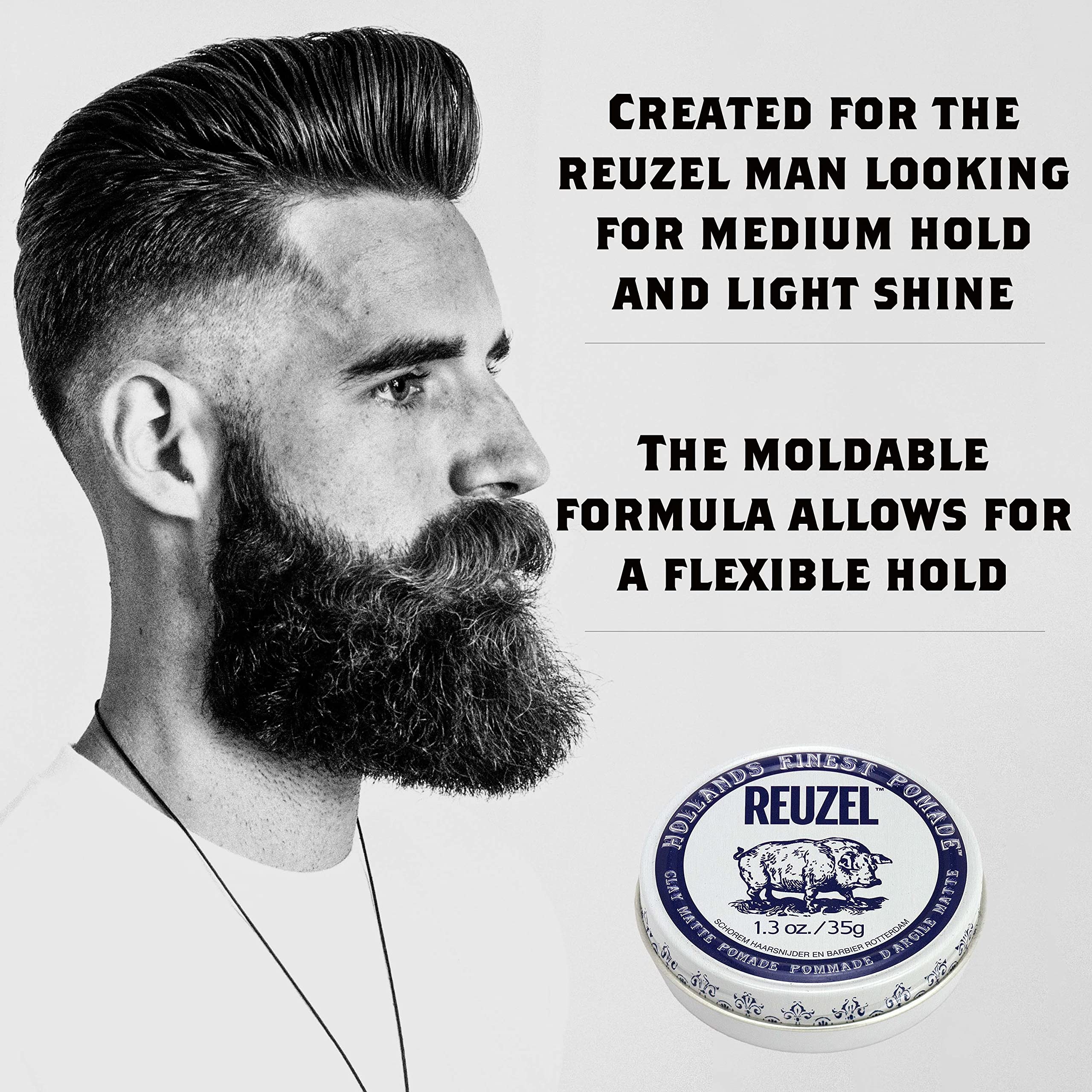 REUZEL Clay Matte Pomade, 1.3 Oz - Image 2