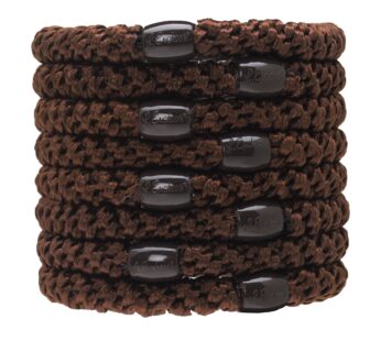 L. Erickson U.S.A. Hair Ties, Coffee Brown, 8 Count – Grab & Go Ponytail Holders – No Damage Hair Bands for Women – Hair Accessories