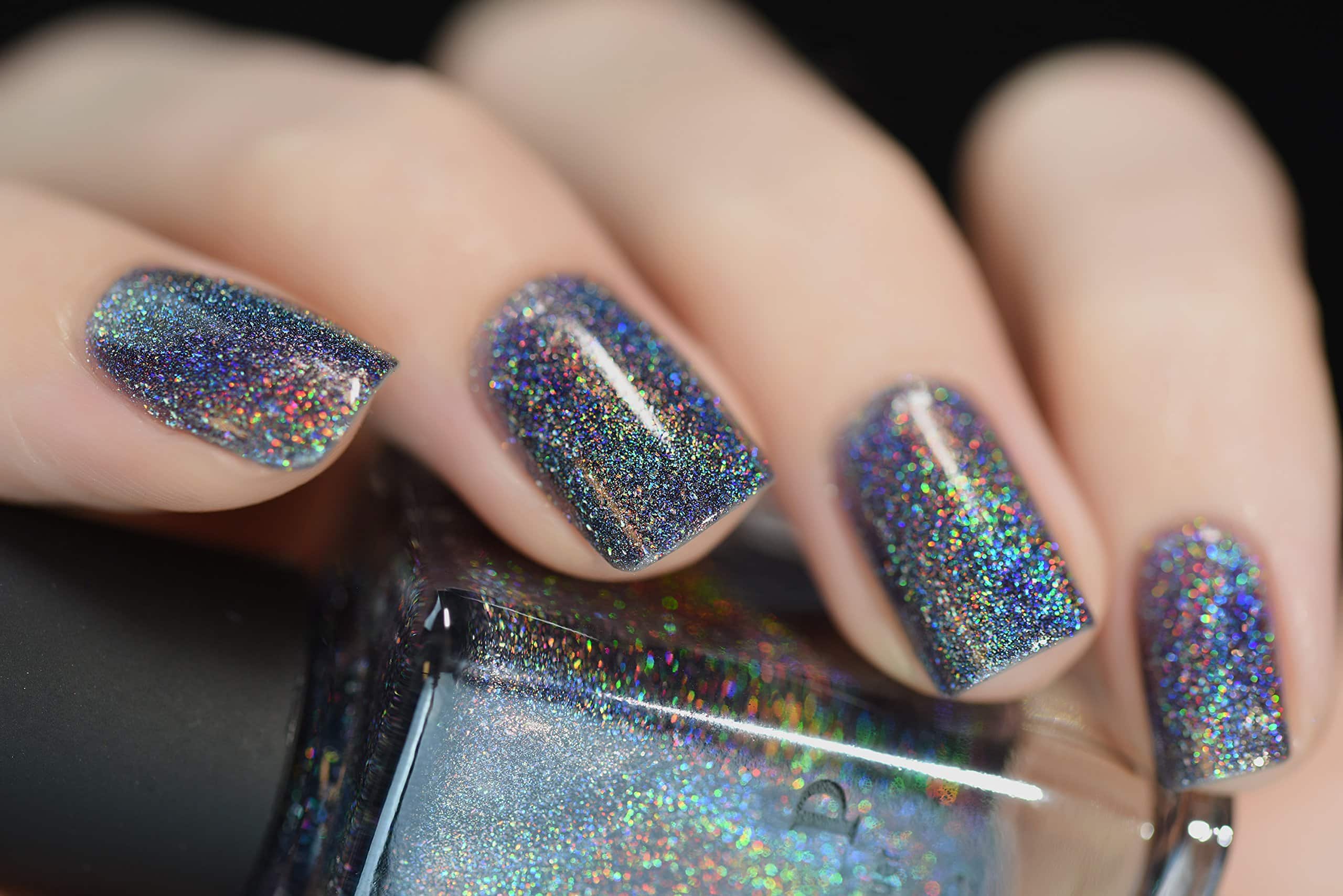 ILNP Maiden Lane - Charcoal Grey Ultra Holographic Nail Polish - Image 3
